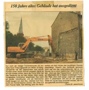 Zeitungsartikel über Abrissarbeiten auf der Insel Rügen