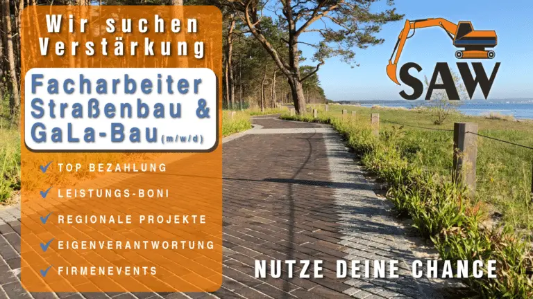 Stellenangebot Straßenbau und GaLa Bau auf der Insel Rügen